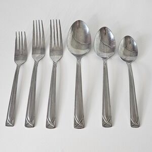 Pfaltzgraff Crossroads Setting‎ Silverware 6-piece Set Forks Spoons Flatware